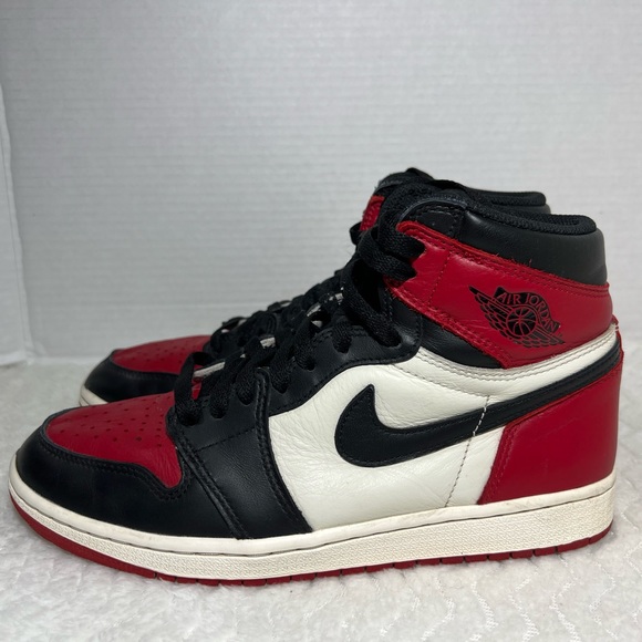 Nike Air Jordan Retro High OG Bred Toe Red Black Shoe 555088-610